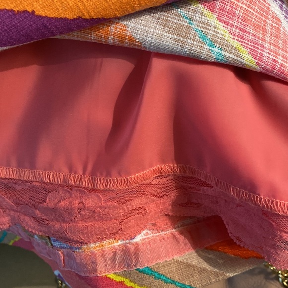 Trina Turk Aviva Chevron Coral Pastel Orange Zigzag Tunic Shift Slip Dress - 4 - Picture 10 of 12